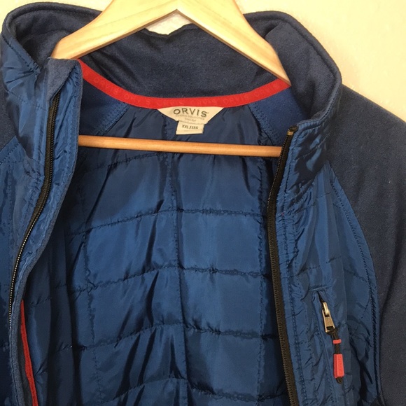 Men’s Orvis quilted jacket, full zip, blue, tag XXL... however more like a 1X !! - Picture 9 of 9